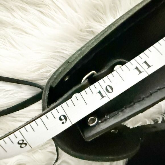 CAMBRIDGE SATCHEL COMPANY | Leather Mini Bag Black White Crossbody Colorblock - Picture 5 of 10